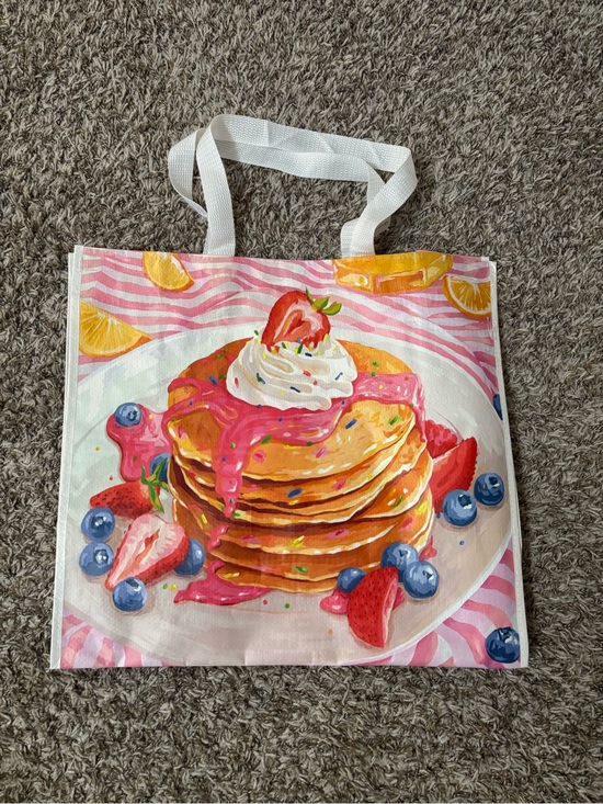 T.J.Maxx Handbags - Reusable Pink Pancake Print Tote Bag NWT